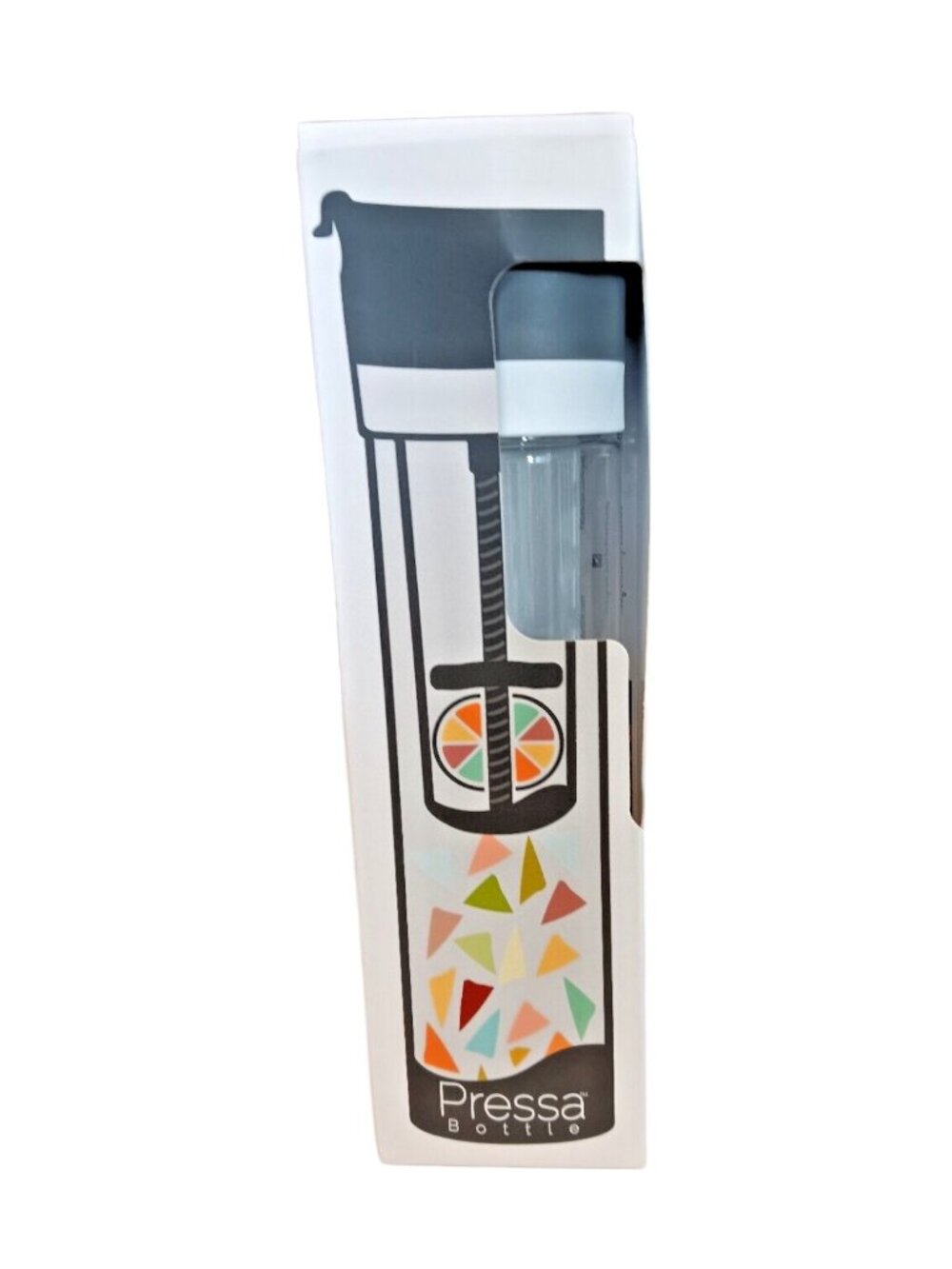 Pressa Bottle Tritan Fruit Press Water Bottle 24 fl oz Gray BPA-Free NEW